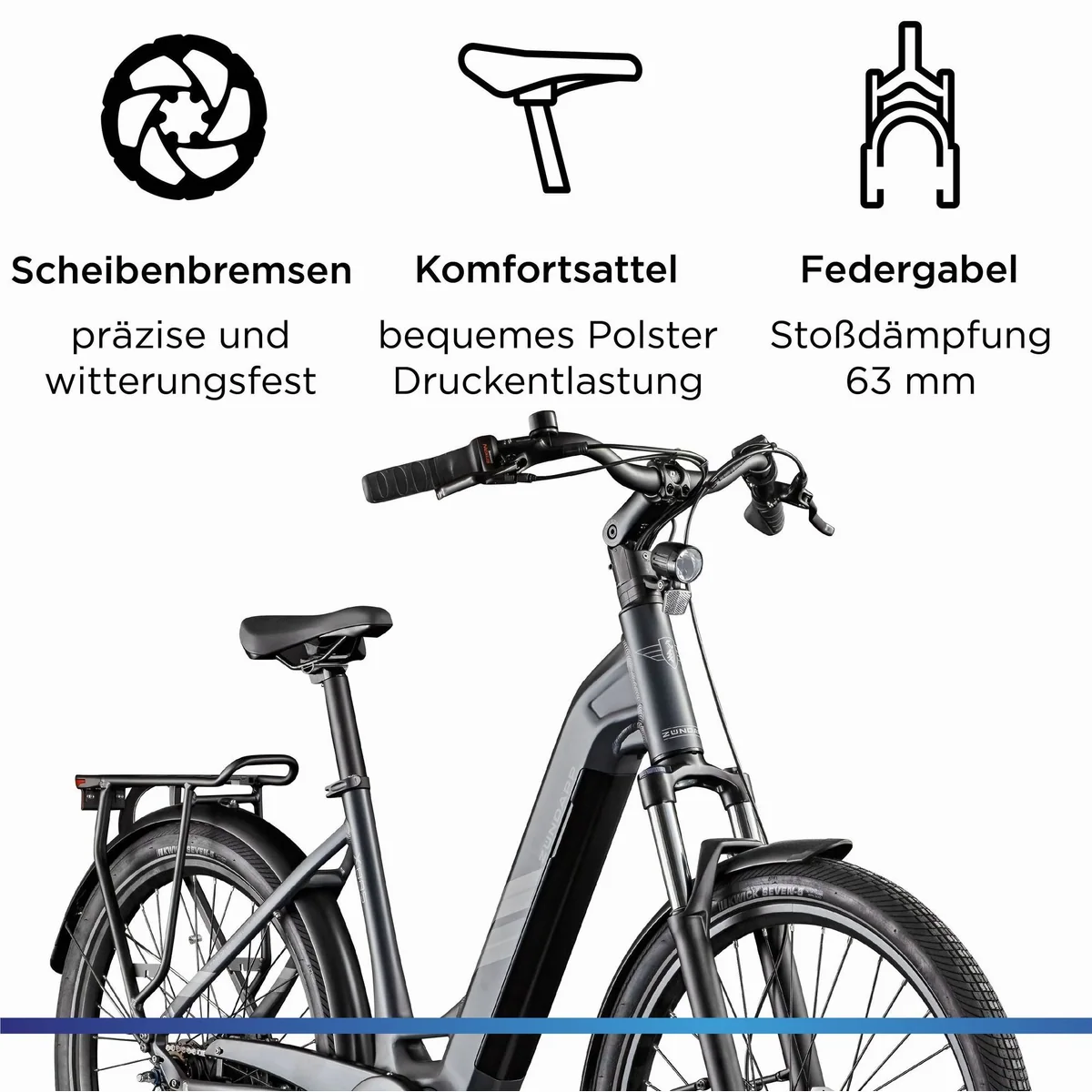 Zündapp E-Bike Cityrad X885, 7 Gang Nabenschaltung, Mittelmotor, 550 Wh 4