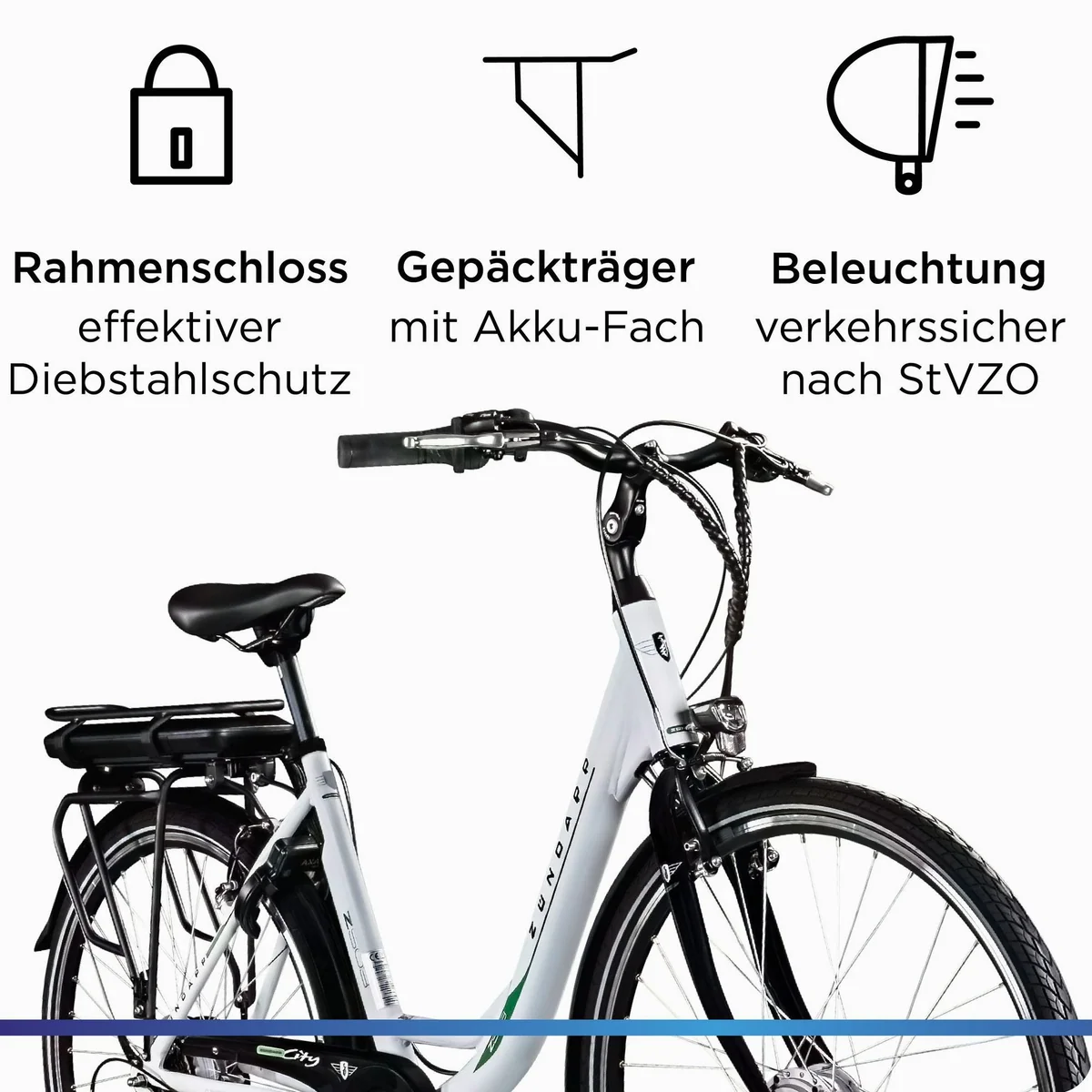 Zündapp Z503 E-Bike Cityrad, 7-Gang Shimano, Frontmotor, 536 Wh Akku 4