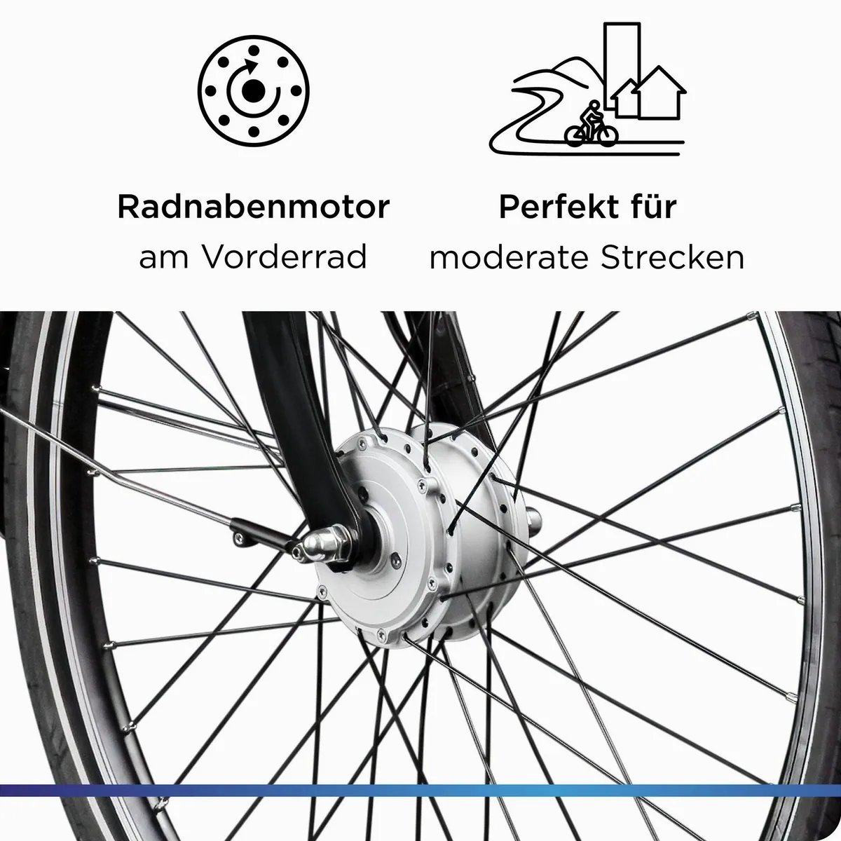 Zündapp Z510 E-Bike Cityrad, 3-Gang Nabenschaltung, 531 Wh Akku, komfortabel für Damen und Herren 4