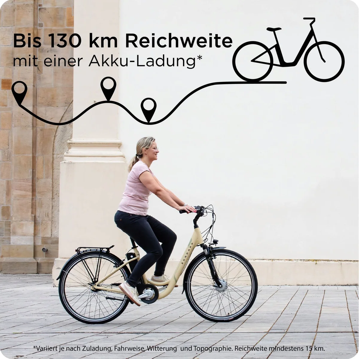 Zündapp Z517 E-Bike Cityrad, modernes Design, 7 Gang Nabenschaltung, 531 Wh Akku 3