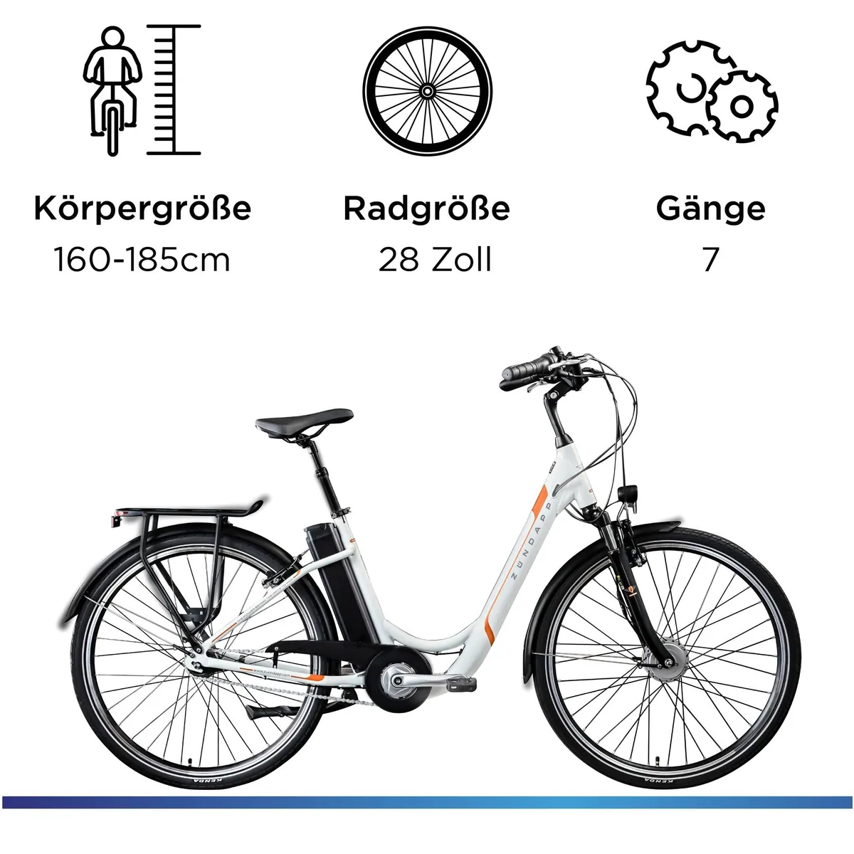 Zündapp Z517 E-Bike Cityrad, modernes Design, 7 Gang Nabenschaltung, 531 Wh Akku 4