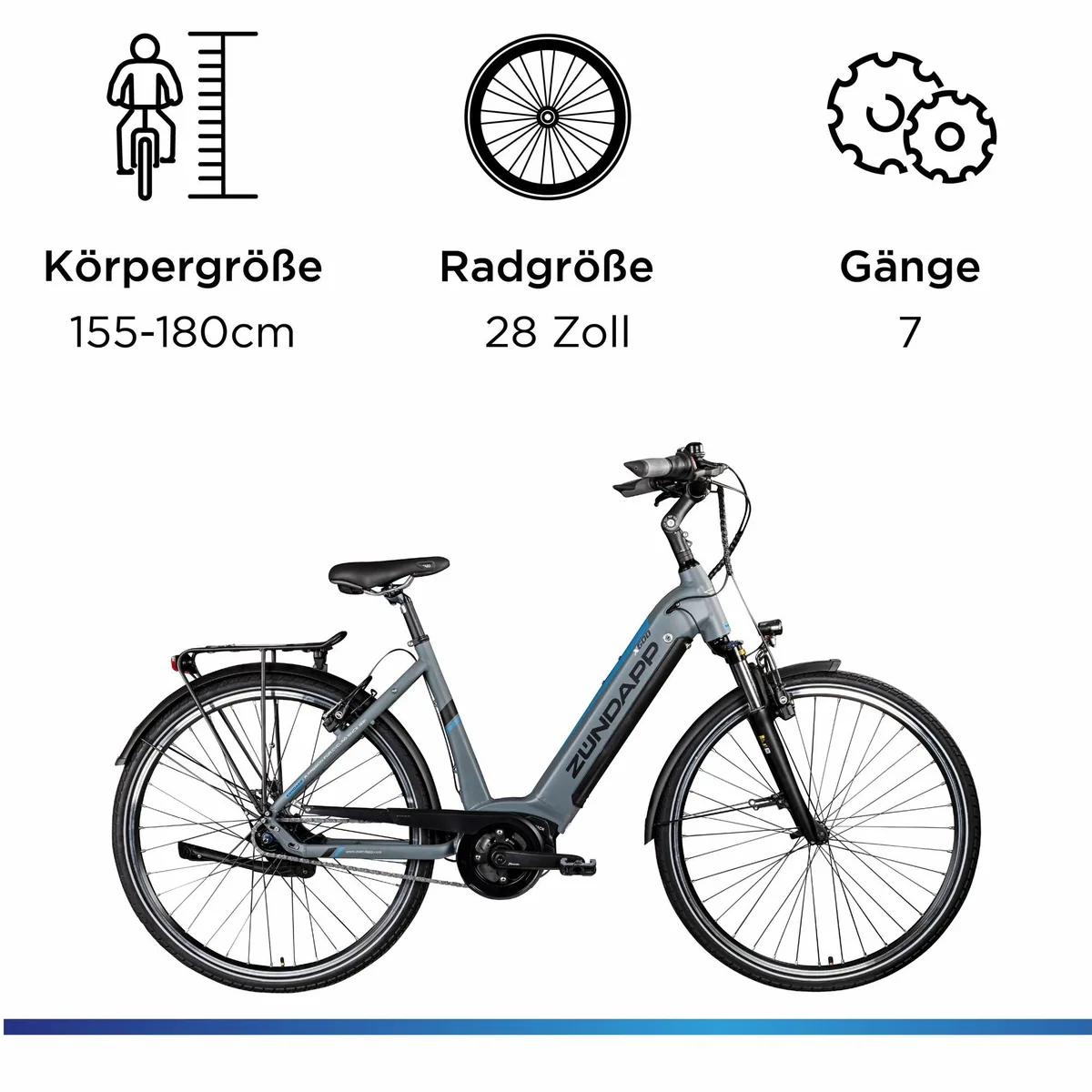 Zündapp E-Bike Cityrad X600, Bosch Mittelmotor, Shimano Nexus 7-Gang — elegantes Design, zuverlässige Technik, komfortables Fahren 3