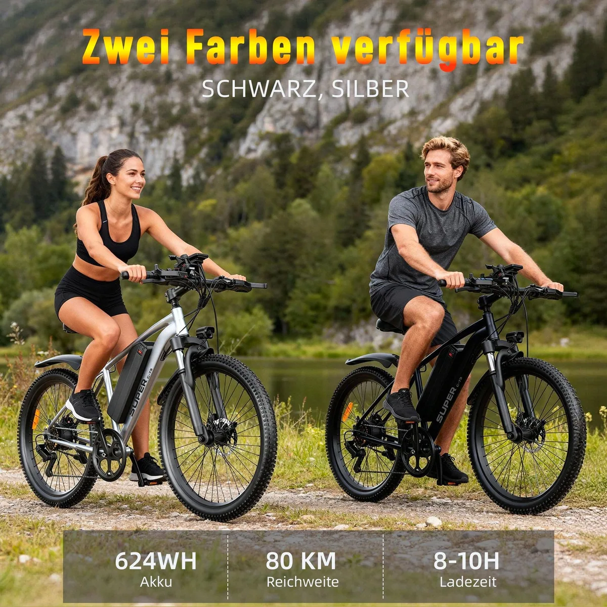 ZWHEEL G73 E-Bike, 250W Motor, 624Wh Akku, Shimano 7-Gang 2