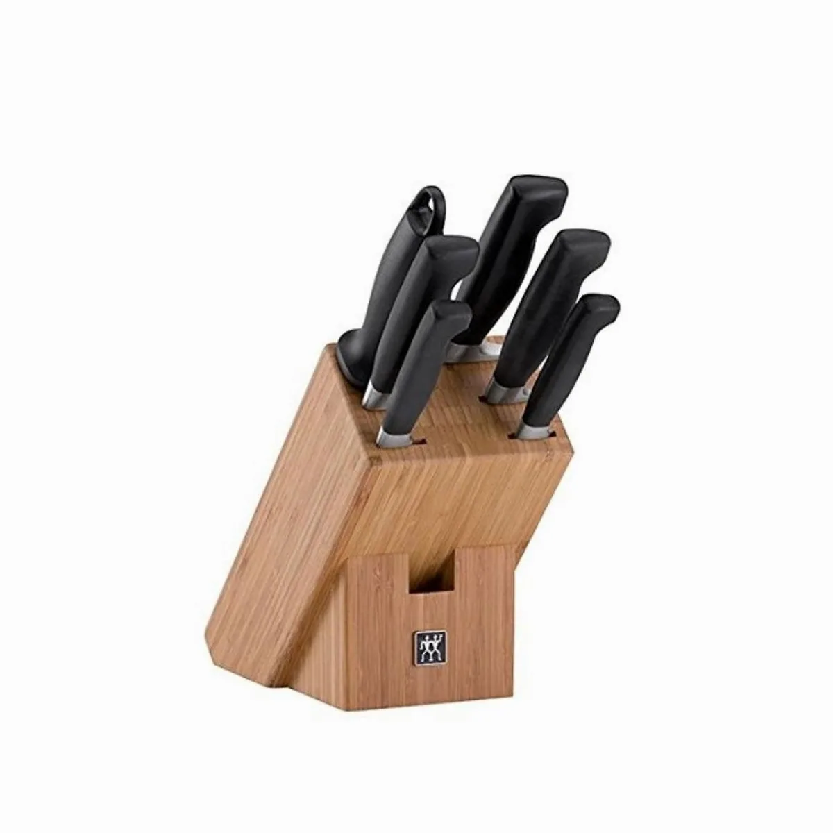 Zwilling Messerblock Vier Sterne, 7-teilig, inklusive Wetzstahl und Bambusblock